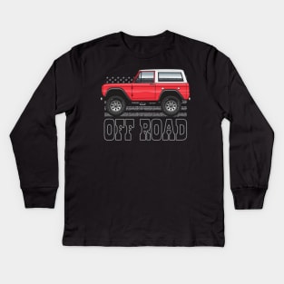 Red Off-Road Kids Long Sleeve T-Shirt